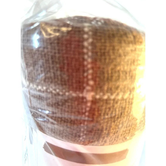 Little Korboose Woven Throw Blanket Brown Cream Plaid Size 50 x 60 - Picture 3 of 7